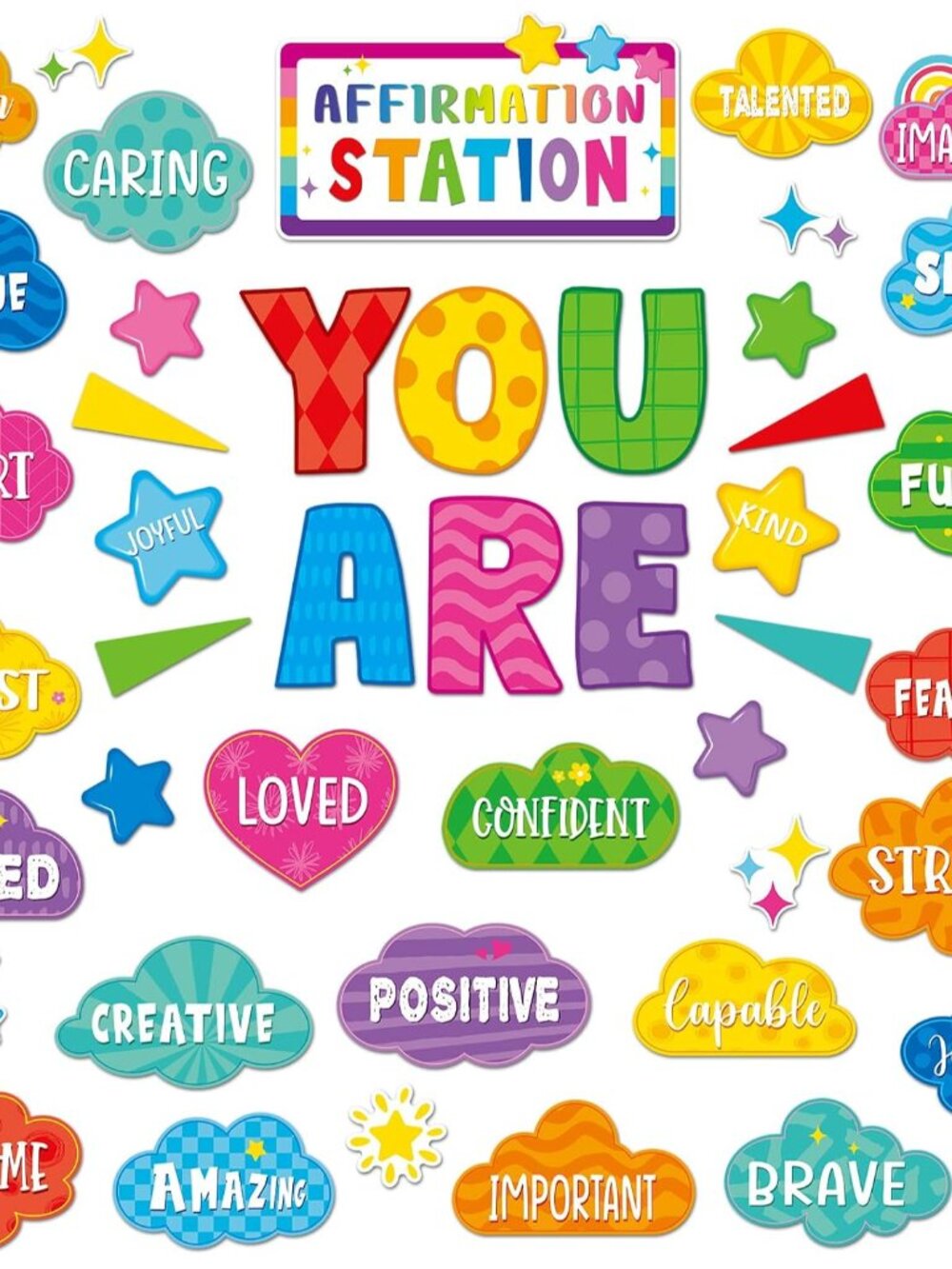 45pcs Colorful Affirmation Station Bulletin Board Classroom Decor